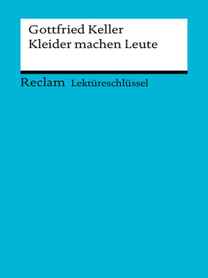 cover image of Lektüreschlüssel. Gottfried Keller